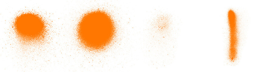 Orange Spray Paint Punctuation Marks Set on Black Background with Grunge Splatter Effect © PNG Queen