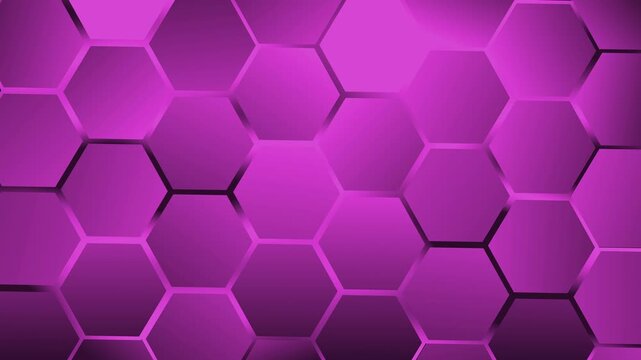 Hexagonal honeycomb background animation, Abstract hexagonal pattern with depth and gradient lighting