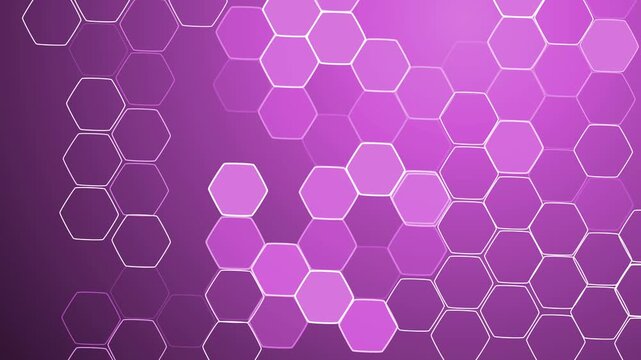 Abstract honeycomb hexagon pattern on gradient background animation