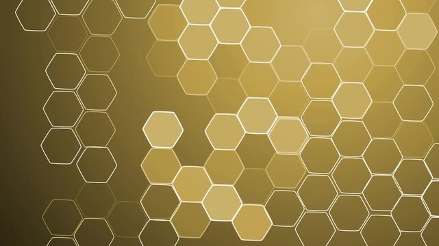 Abstract honeycomb hexagon pattern on gradient background animation