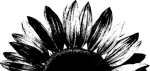 Naklejka premium Abstract high contrast sunflower head stencil design for art prints and decor
