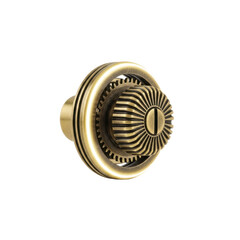 Antique brass doorknob with sunburst design