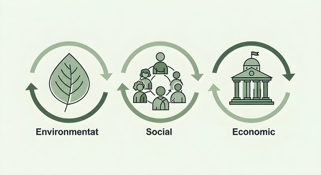 Ilustraci&oacute;n de vector de icono web de banner ESG para la gobernanza social ambiental del desempe&ntilde;o de sostenibilidad corporativa para la evaluaci&oacute;n de inversiones