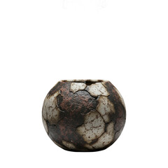 Abstract ceramic vase with cracked texture