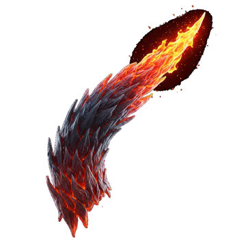 Fiery dragon tail with glowing scales