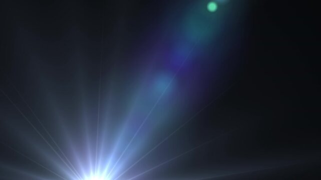 Rotating Light with Lens Orbs Moving as it Moves from Left to Right on Black Background. Use add or screen modes to remove backdrop and overlay on your videos.