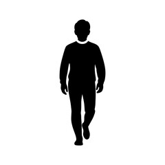 Obraz premium Man walking with confident stride in modern silhouette