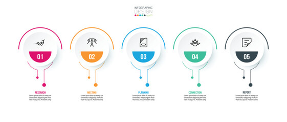 Infographic template business concept with step.