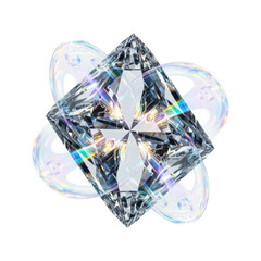 Fototapeta premium Diamond and bubbles abstract art