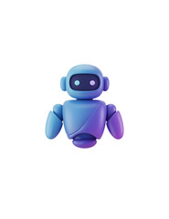 Gradient Blue and Purple Robot Icon - Futuristic AI Concept Illustration