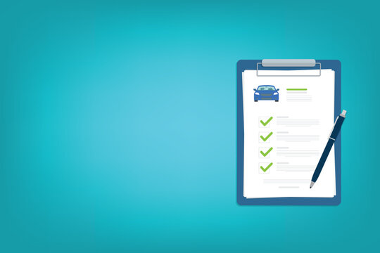 Car Insurance Checklist and Vehicle Agreement Form Illustration	
