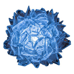 Fototapeta premium Blue crystal sphere on black background