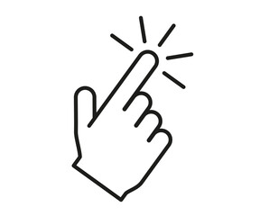 Obraz premium Click cursor icon, hand pointer, computer cursor mouse