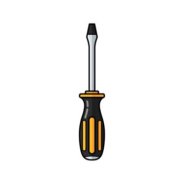 Flathead Screwdriver Tool Icon Graphic Essential Handyman Equipment Symbol
