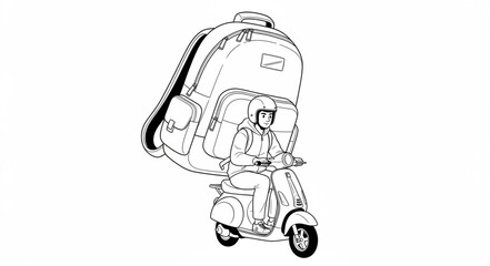 Fototapeta premium girl with a scooter