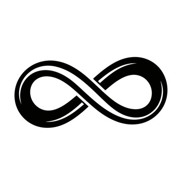 Black Infinity Symbol, Endless Loop, Forever Concept, Mathematical Symbol, Timelessness