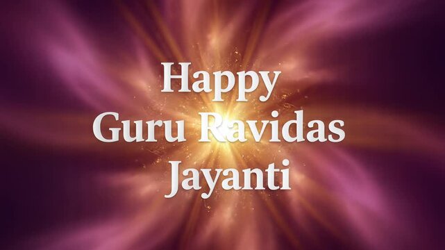 Happy Guru Ravidas Jayanti Glowing Animated Background