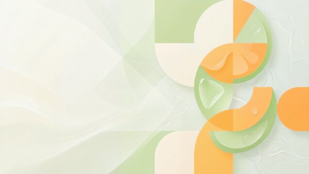 미니멀리즘 추상 라스파도스 과일 색상 배경, 디지털 그래픽 디자인과 현대적인 깨끗함.