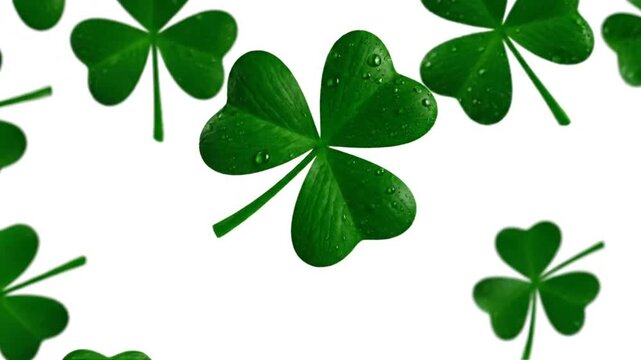Vibrant green shamrocks on a clean white background