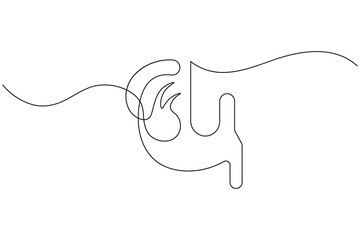 Stomach continuous one line drawing minimalist medical icon on white background
