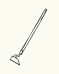 Vector drawing. Garden hoe sign