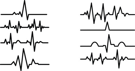 Fototapeta premium Multiple electrocardiogram readings on a white background