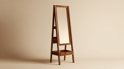 wooden shelves on white background
