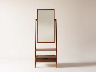 wooden shelves on white background
