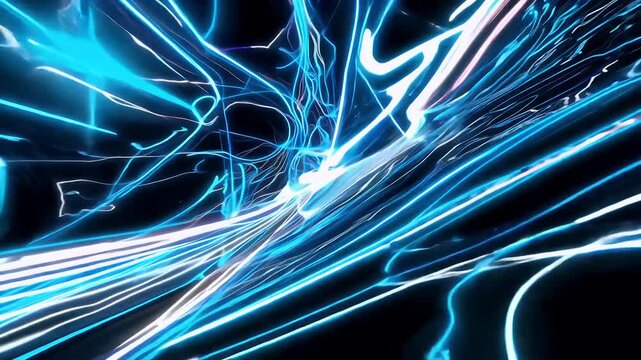colored space speed background featuring glowing rays blue cyan white light 4K creates hyper visual effect perfect sci fi es fast paced motion graphics colours ray line coloured jump looped blurry