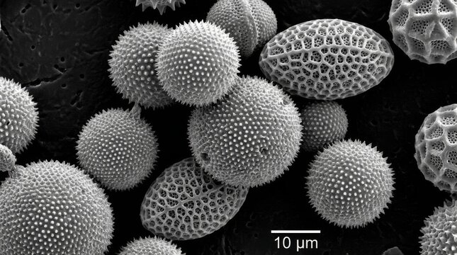Pollen Grains Under Electron Microscope
