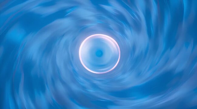 Hypnotic blue vortex background with circular ring at the center of the swirling pattern