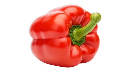 Red bell pepper isolated on transparent background