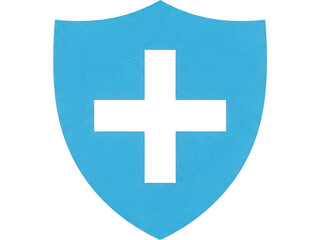 Obraz premium Medical protection symbol shield isolated on white background