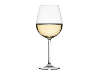 Fototapeta premium Elegant wine glass with white wine isolated on white background