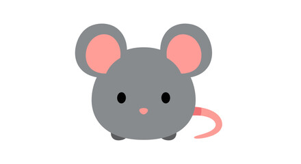 Fototapeta premium Cute mouse vector illustration, cartoon style graphic for kids, animal design, isolated