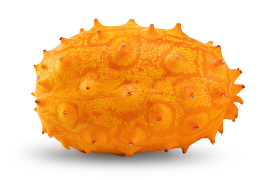 kiwano fruit isolated on white background. clipping path