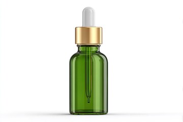 Fototapeta premium Green Glass Dropper Bottle with Pipette Top