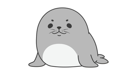 Obraz premium Cute Seal Cartoon Vector Illustration, Adorable Marine Animal Design, Isolated Graphic