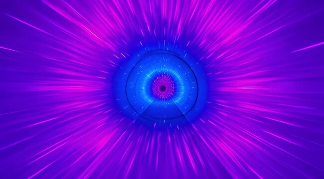 Abstract Hyper Speed Tunnel with Neon Lights and Vibrant Gradient Colors