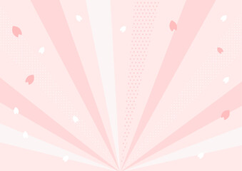 Cherry blossoms and concentrated lines background material