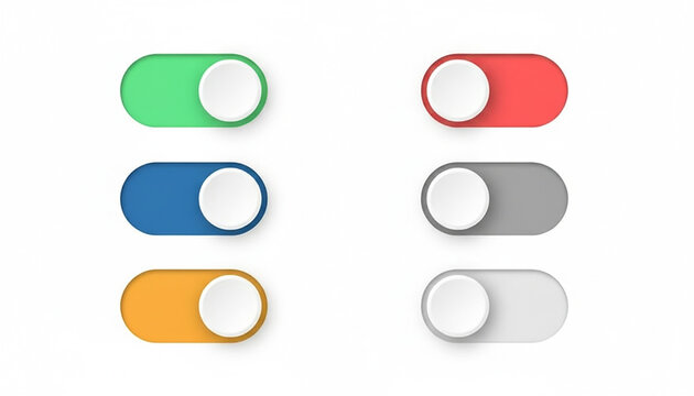 Toggle Switch Icons on White Background
