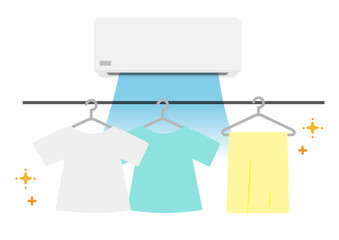 Illustration of indoor drying using an air conditioner