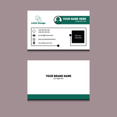 Modern Professional Business Card Template with Contact Details and QR Code