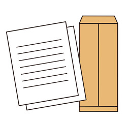 Brown envelope and documents illustration