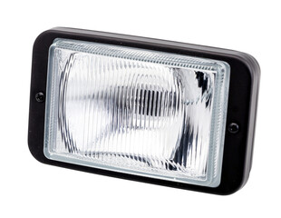 Rectangular universal auxiliary fog light with black housing and fluted glass lens. © lcrribeiro33@gmail