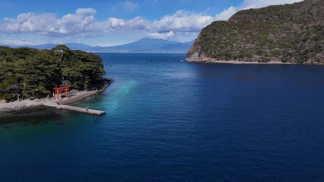 御浜岬と富士山- 静岡県沼津市,日本