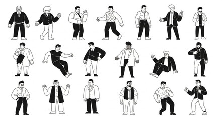 Fototapeta premium set of people silhouettes