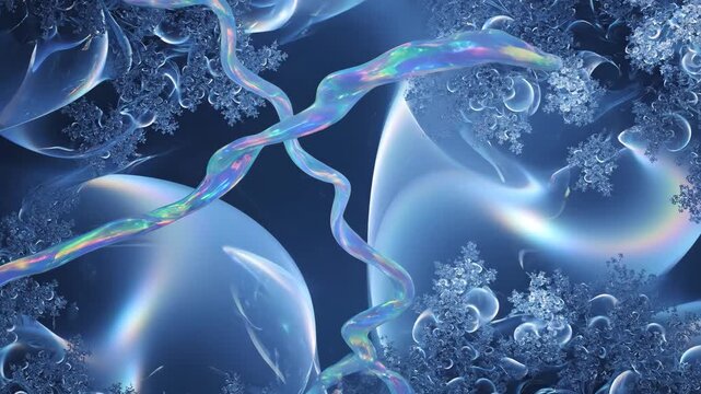 Abstract Digital Art with Glowing Light Effects and Complex Patterns