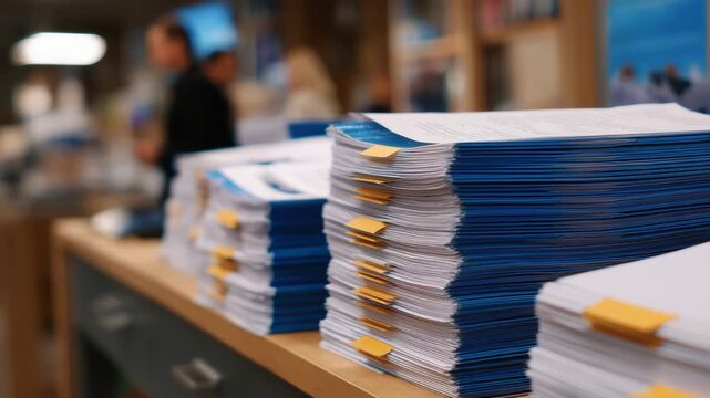 14Organized pile of business manuals and guidelines, readable headings and bullet points on pages, neutral background, emphasis on compliance, governance, and operational standards