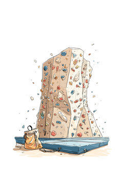 Colorful Indoor Bouldering Holds Route Layout